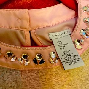 Rainbow colored Tahari ruffle dress| size 6 T